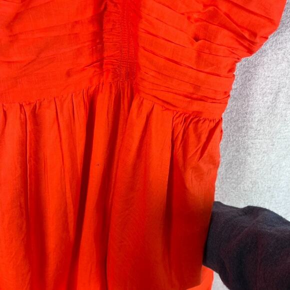 NWT On 34th Womens Red Midi Dress Size 3X Ruched Vibrant Sundress Picnic Beach - Picture 5 of 13
